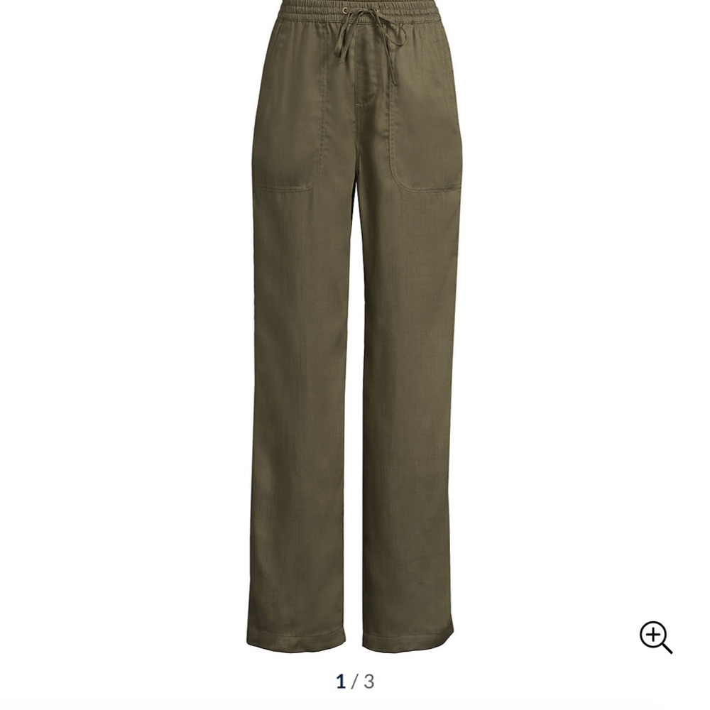 Lands End Tencel Drawstring Pants Gorgeous size 8 NWOT High-Rise Wide leg
